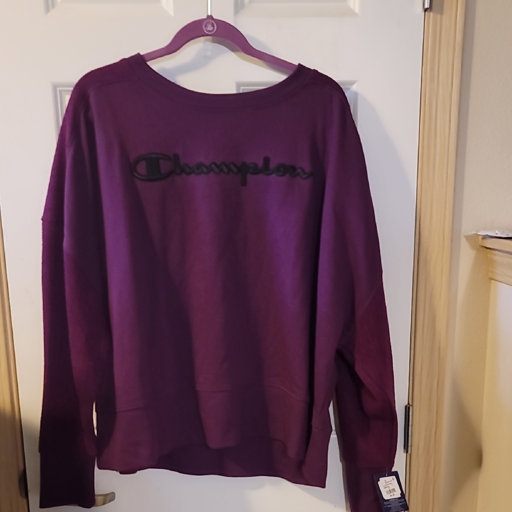 Champion Purple Crewneck Sweatshirt Relaxed Fit